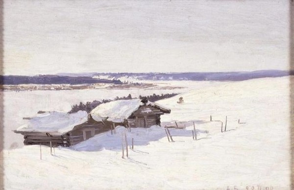 Александр Борисов. «Этюд с избушками». 1898