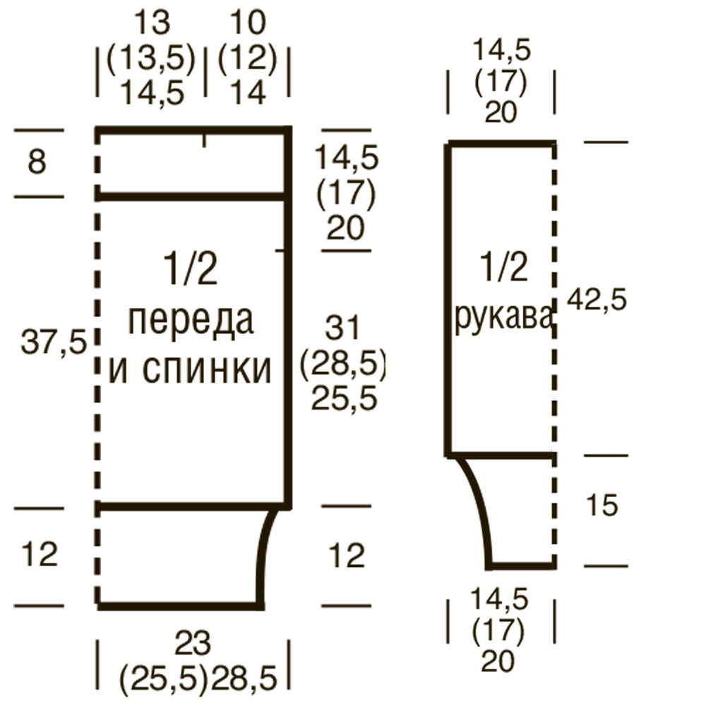 Ворот лодочка спицами схема